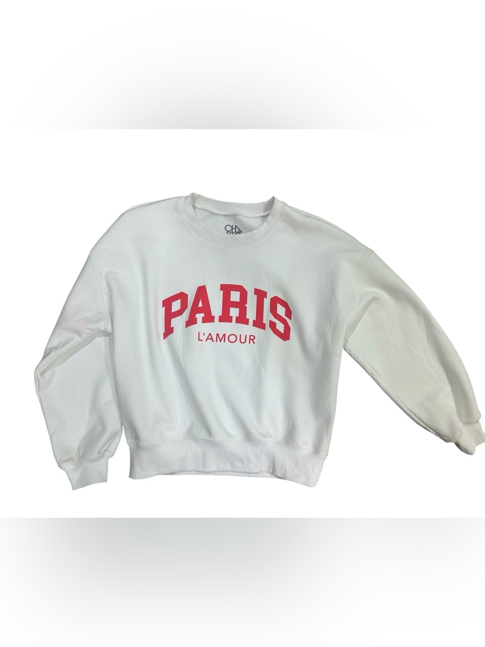 Chaser oversized Paris L’Amour Graphic Sweatshirt in White Red